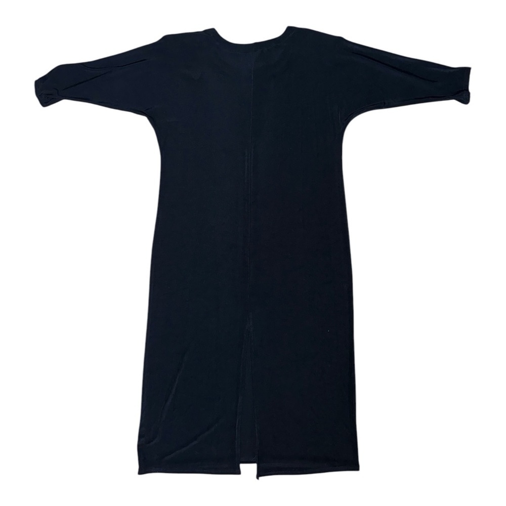 Black Sheath Dress with 3/4 Dolman Sleeves and Scoop Neck - Picture 4 of 4